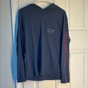 Vineyard Vines Navy Hoodie with Red Logo